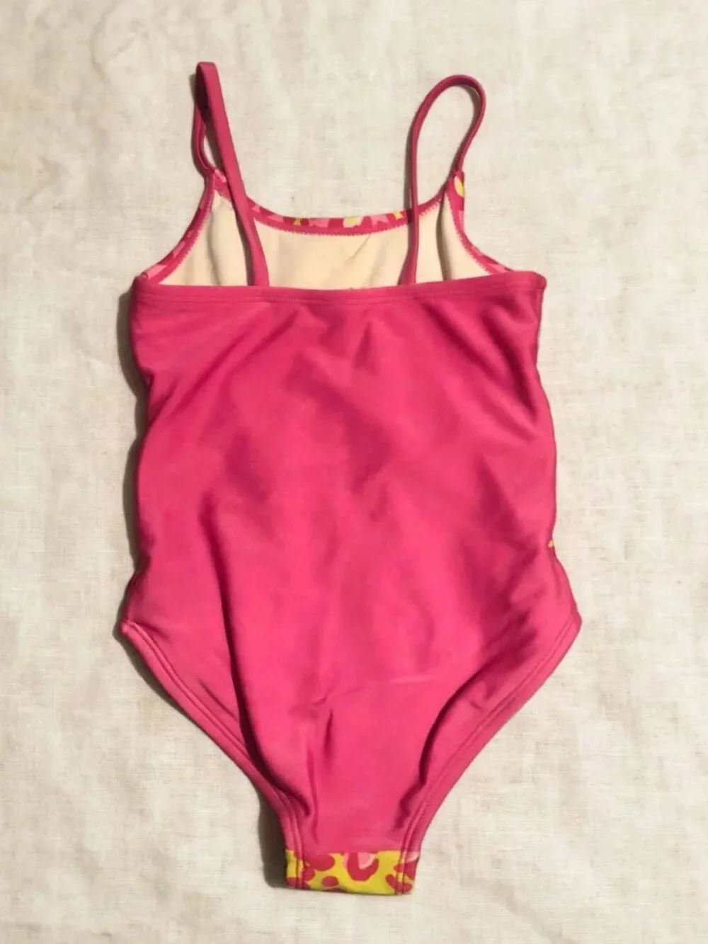 Girls Neon Leopard Swimsuit 4/5 | Pink Yellow Cutout One Piece Bathing Suit